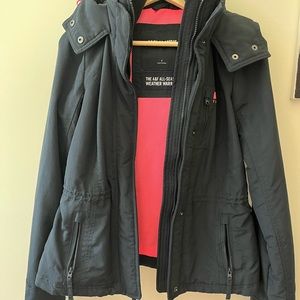 A&F jacket navy blue